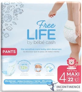 1x Freelife by Bébé Cash Maxi 4 (8-15kg) Childrens Pull-Up Nappies - Pack of 22 - Picture 1 of 2