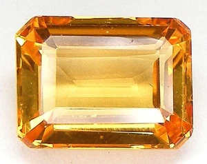 8,50 quilates FINEST LUSTER CORTE ESMERALDA 12,8x9,7 mm. CORINDÓN LABORATORIO ZAFIRO AMARILLO - Imagen 1 de 3