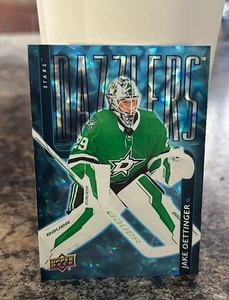 2025-26 Upper Deck Series 1 Blue Dazzlers Jake Oettinger #DZ-22 - Picture 1 of 2