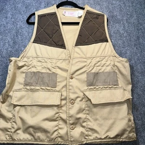 Chaleco cazador de bagres Jim vintage para hombre bolsillos caqui safari al aire libre sin etiqueta de talla - Imagen 1 de 9