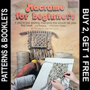 Vtg Plaid Enterprises #7206 Macrame for Beginners 12 Projects ©1977 - Picture 1 of 16