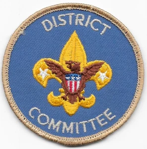 District Committee 1973-Current Plastic o Gauze Back Position Patch Boy Scout CG - Picture 1 of 2