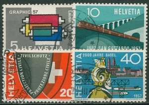Schweiz 1957 Ereignisse Ausstellungen Gotthard-Bahn 637/40 gestempelt - Picture 1 of 1