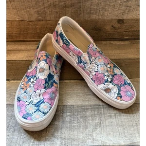 Vans Classic Mujer Sin Cordones Rosa y Azul Floral Talla 6.5 - Imagen 1 de 8