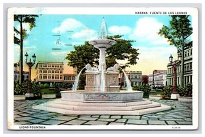 AK: Kuba: Löwenbrunnen 1931, Havanna, Kuba - verschickt - Bild 1 von 2
