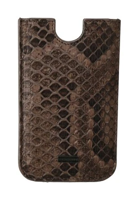 DOLCE & GABBANA Phone Case Cover Brown Leather Snakeskin Sock Universal RRP $300 - Image 1 of 4
