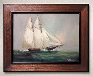 Oscar T. Navarro Original Öl Leinwand "Clipper" 12" x 16" - Bild 1 von 8