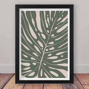 Framed Abstract Fern Leaves Poster Print Modern Home Decor Wall Art Botanical - Picture 1 of 15