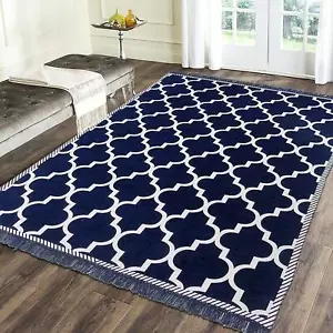 Ethnic Velvet Touch Abstract Chenille Carpet Rug For Living Room 55 x 80 Inch - Picture 1 of 2