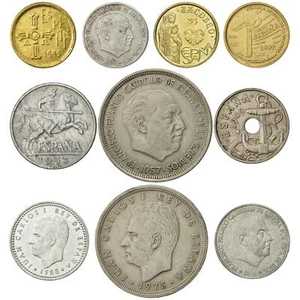 10 Spain Coins | Spanish Currency Collection | 10 50 Centimos 1 5 50 Pesetas - Picture 1 of 2