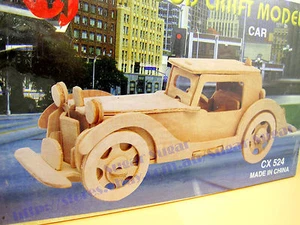 Vintage Car Woodcraft 3D Construction Kit Model Building - Car - CX524 - Picture 1 of 1