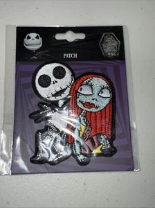 Nightmare Before Christmas Patch Jack and Sally Sitting Embroidered Iron On - Picture 1 of 1