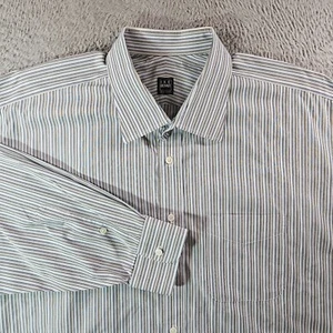 Ike Behar New York Shirt Men 18 34 Button Up Long Sleeve Multicolor Striped - Picture 1 of 11
