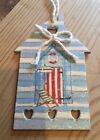Nautical Beach Hut Hanging Decorations Shabby Chic Hand Painted With Ducal