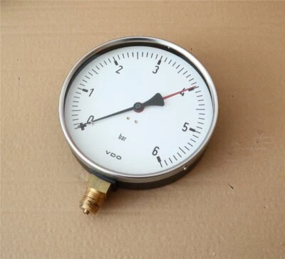 UNBEKANNT VDO Manometer - Ø 160 mm - 0 ... 6 bar - Anschluss senkrecht G1/2 - NEU