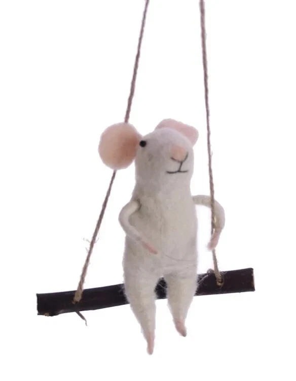 Anhänger Weihnachten Maus Filz auf Schaukel Christbaum XmasLook - Bild 1 von 1