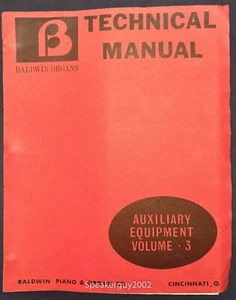 Original Baldwin Organ Technical Manual / Auxiliary Equipment Vol 3 - Picture 1 of 2