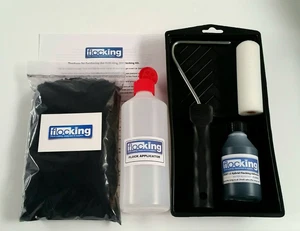 DIY FLOCKING KIT BLACK FK100 - with foam roller and tray set - Flocked dash - Picture 1 of 12