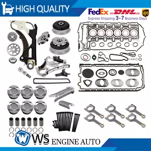 For BMW 335i 535i X3 X5 E90 N55 3.0L 2008-19 Head Gasket Set Timing Chain Piston - Picture 1 of 20