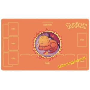 Charmander Pokemon Playmat With Zones Trading Card Game Play Mat 24*14" _jj4 - Picture 1 of 2