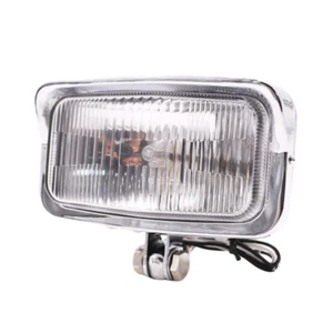 Chrome Racer Square Rectangle Headlight For Harley Honda Kawasaki VT Retro Cafe - Picture 1 of 5