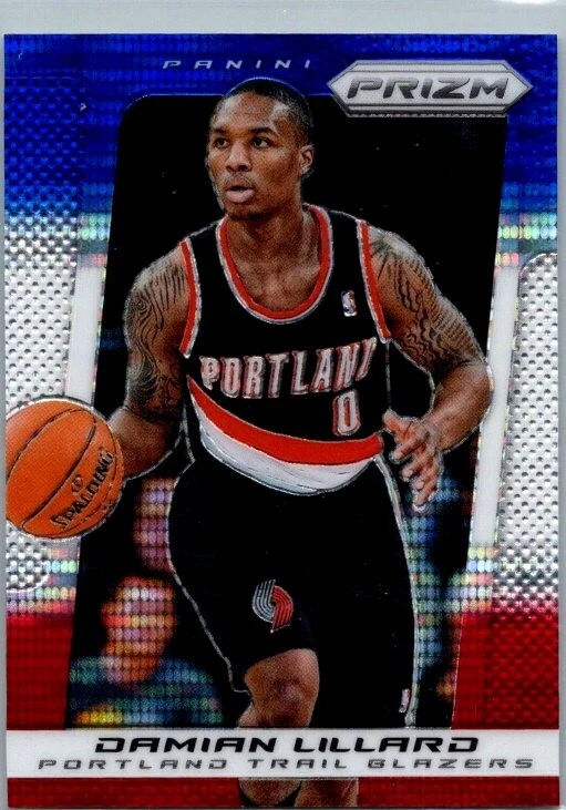 2013-14 -Damian Lillard- Panini Prizm Red White and Blue Basketball Card #8 - Image 1 of 2