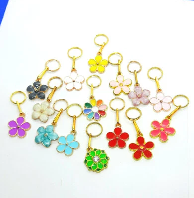 EIGENE HANDARBEIT FLOWER POWER LOVE Zieher-Helfer für Reißverschluss, Anhänger aus Metall und Lack