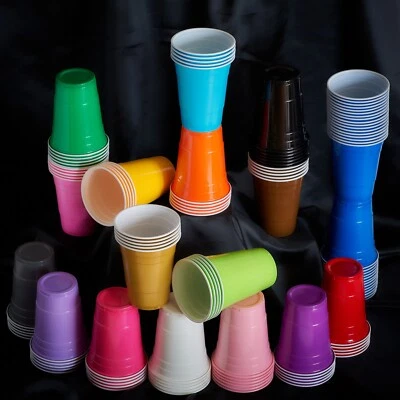 Red Plastic Party Cups Reusable 16oz Disposable Beer Pong Glasses - Image 1 of 4