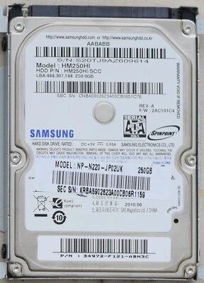 Samsung M7 250GB,Internal,5400 RPM,6.35 cm (2.5") (HM250HI) Laptop HDD - Image 1 of 2