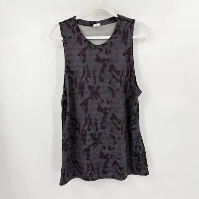 Regata ZYIA Active Camo Chill tamanho XL preta malha sem mangas casual camada de academia - Imagem 1 de 4