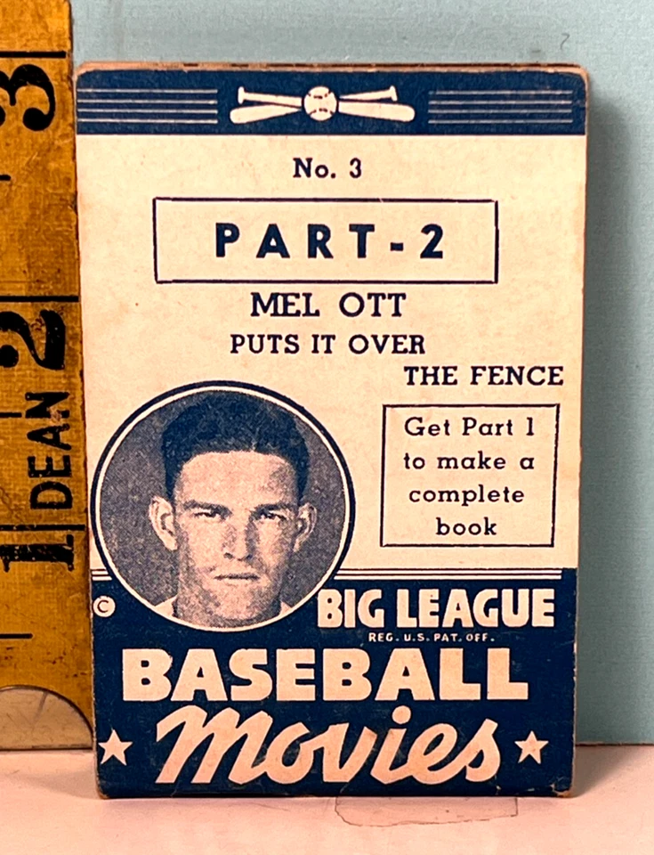 1938 Goudey Big League Baseball Movies Mel Ott Puts it Over the Fence Pt. 2 #3 - Image 1 of 4
