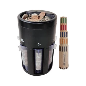 Manual Coin Sorter 5-In-1 Coin Counter With Coin Wrappers - Picture 1 of 11
