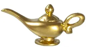 Dolls House Genie Oil Lamp Gold Miniature Resin Ornament Accessory 1:12 Scale - Picture 1 of 8