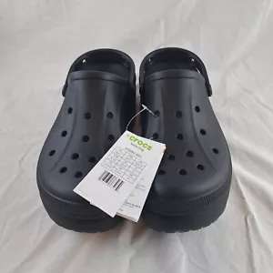 Nuovissimo zoccolo Crocs Bella platform M9W11 nero liscio plantare ortopedico unisex - Foto 1 di 8