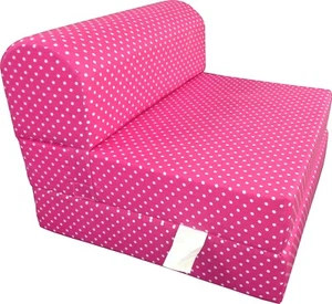 Pink Polka Dots Sleeper Chair Folding Foam Beds, Portable Mattress 6 x 32 x 70 - Picture 1 of 3