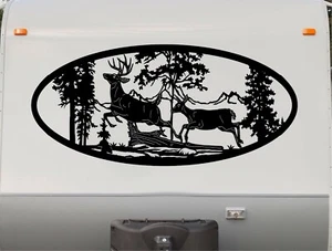 Running Deer Forest Camper RV Replacement Decals LARGE UP To 60"L x 28" High - Picture 1 of 12