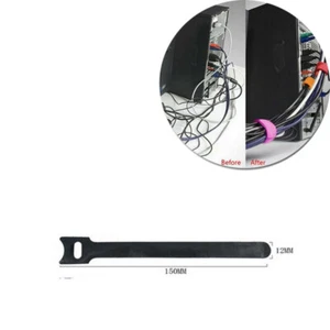 5x Reusable Fastening Cable Ties Strap Wire Organizer Nylon Tidy Organizer BLACK - Picture 1 of 6
