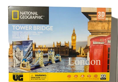 National Geographic London Tower Bridge 3D Jigsaw Puzzle Model DIY Construction - Image 1 of 2