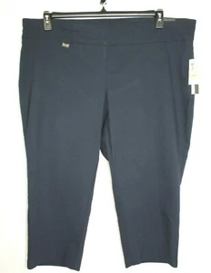 Alfani Plus Women's Comfort Waist Tummy Control Capri Pants Size 24W Color Navy - Picture 1 of 4