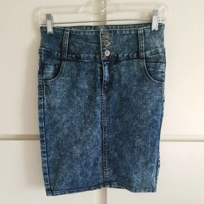 CATERPILLAR 5 карман хлопок/спандекс синий джинсовой ткани мини юбка женщин Sz 30, новый без ЯРЛЫКОВ - Изображение 1 из 4