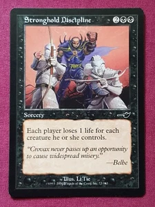 Magic The Gathering NEMESIS STRONGHOLD DISCIPLINE black card MTG - Picture 1 of 2