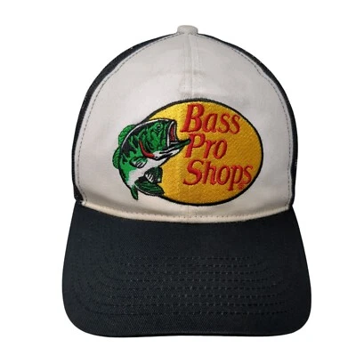 Bass Pro Shops Snapback Trucker Hat Black OSFM Adjustable Mesh Back Gone Fishing - Изображение 1 из 4