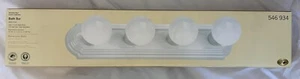 Hampton Bay 4-Light Flush Mount White Raceway Bath Bar Light - Picture 1 of 2