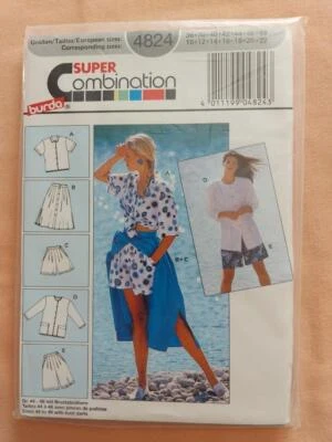 Burda 4824 Women's Jacket, Top, Skirt, Shorts & Long Shorts Pattern Size 10-22 - Image 1 of 2