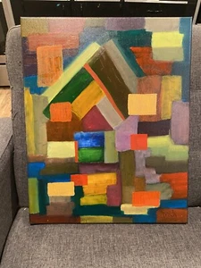 Pintura al óleo estilo moderno expresionista abstracto mediados de siglo modernista ORIGINAL - Imagen 1 de 19