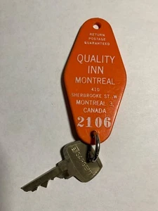 Quality Inn Hotel Motel Room Key Fob & Key Montreal Canada #2106 - Picture 1 of 2