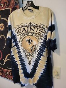 New Orleans Saints Tie-Dye T-Shirt Mens NFL Football 100% Cotton 