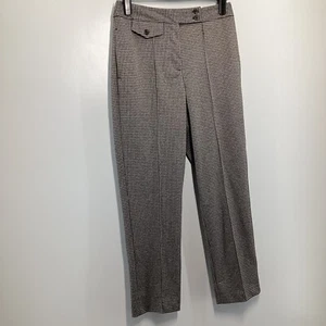 TU Womens Trousers Size 10 Brown Black Checked Slim Leg Office Workwear - Picture 1 of 10