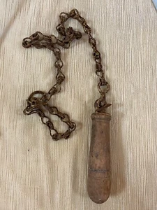 Antique Wood Toilet Flush Pull Handle with chain ~ HW120 - Picture 1 of 5