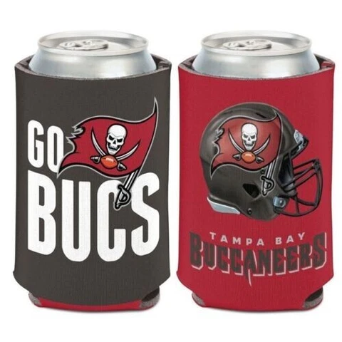 Tampa Bay Buccaneers Slogan Design NFL Can Cooler " GO BUCS " Cover